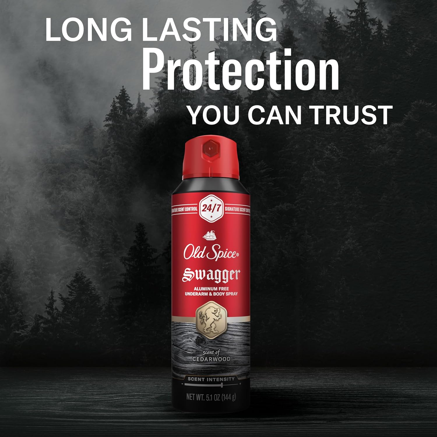 Old Spice Aluminum Free Body Spray for Men, 24/7 Signature Scent & Lasting Freshness, All-Day Odor Protection, Easy Application, Swagger with Cedarwood, Apple, & Fresh Herbs Scent, 5.1 oz (Pack of 3) - Image 6