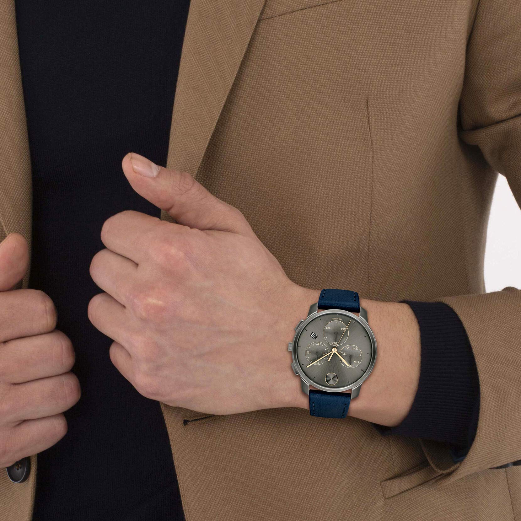 Movado Reloj analógico de Cuarzo Suizo para Hombre con Correa de Piel 3600720