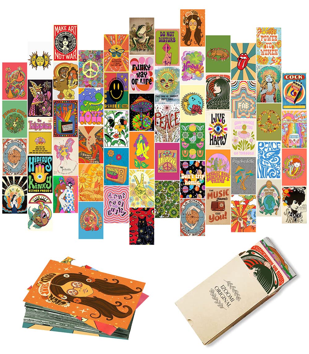 Buy Retro Vintage Hippie Trippy Wall Collage Kit Aesthetic Pictures