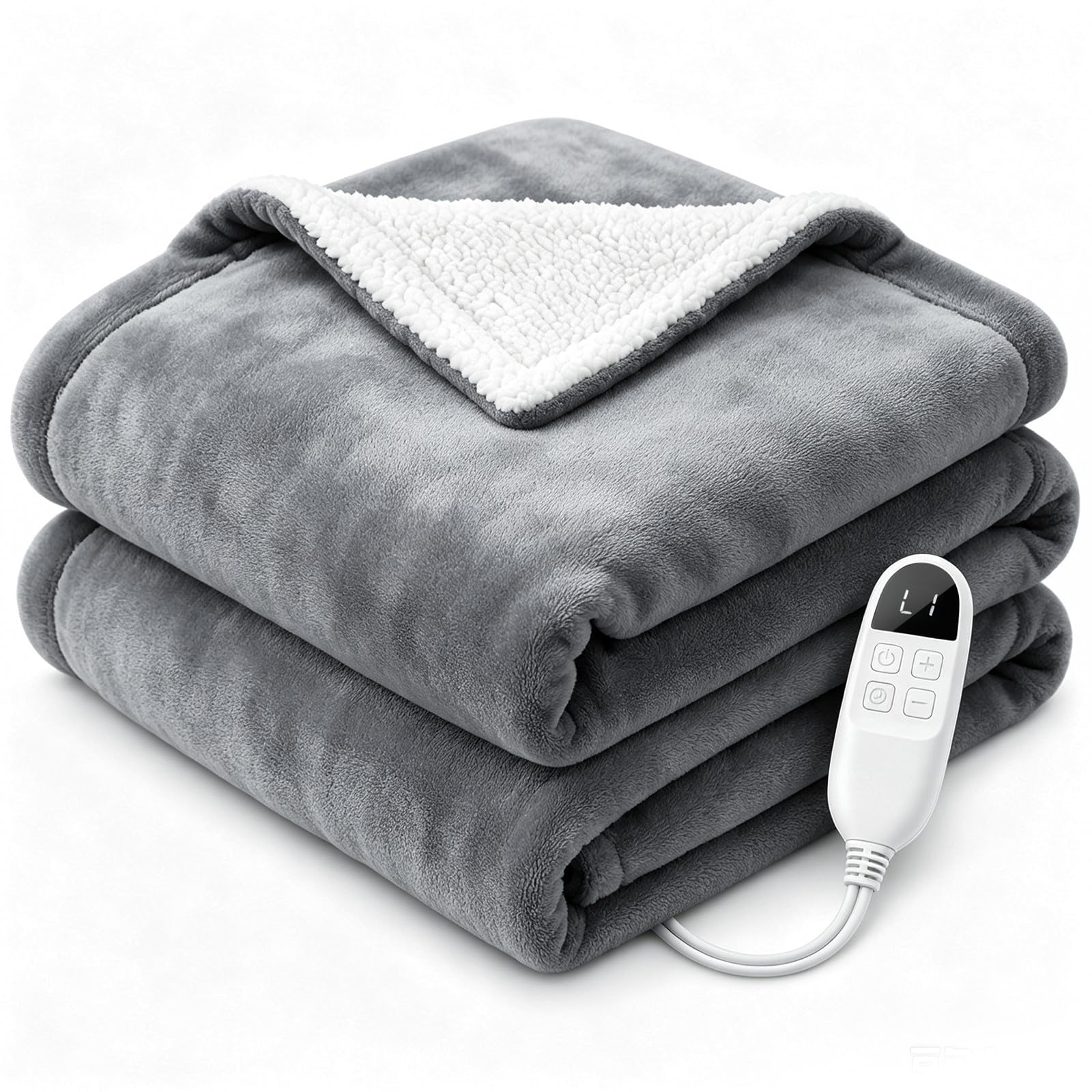 Heizdecke 130*180cm für Sofa & Bett, elektrische Kuscheldecke aus weichem | 6 Wärmestufen, 1–8 Std. Abschaltautomatik, schnelles Aufheizen, maschinenwaschbar, Überhitzungsschutz