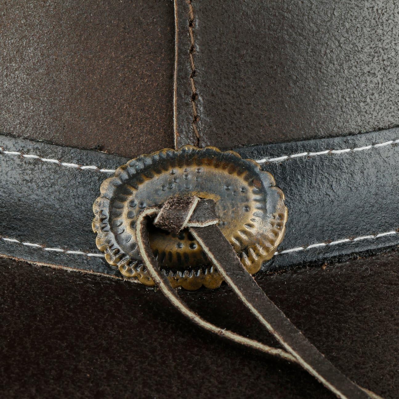 SCIPPIS Sombrero de Piel Concho Mujer/Hombre - Australiano Vaquero Rodeo con Tira para el mentón, Banda Verano/Invierno Primavera Verano Otoño Invierno