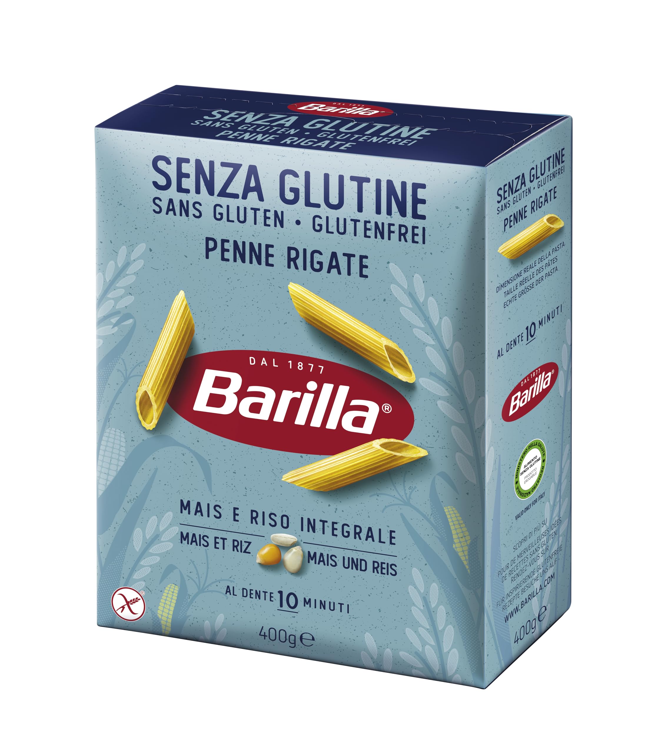 Barilla Pasta Nudeln Glutenfreie Penne Rigate aus köstlichem Mais und Reis – perfekt für Menschen mit Zöliakie oder Glutenunverträglichkeit, (14 x 400 g) | Penne Rigate