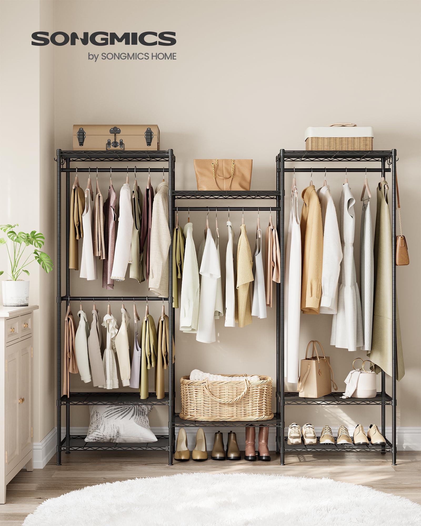 Amazon.co.jp: SONGMICS ハンガーラック 大容量スチール洋服掛けラック