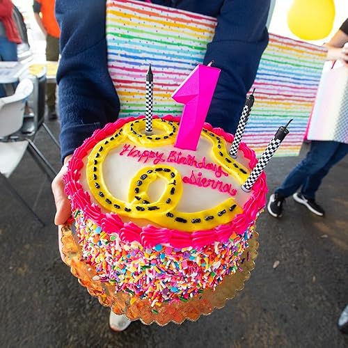 Miniatura 4 de DERVENTA Vela grande de cumpleaños número 3D rosa 3.7 pulgadas, decoración de pastel, 1 pieza (número 3 rosa)