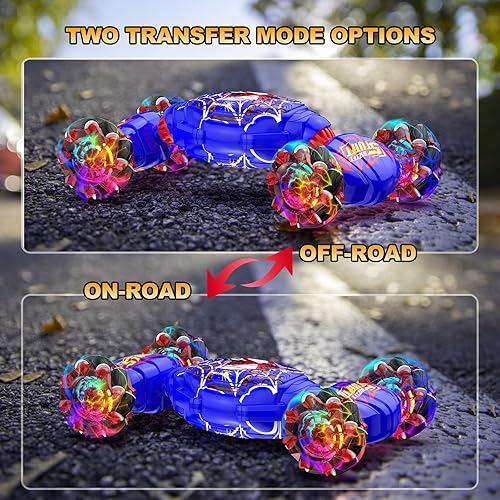 Miniatura 5 de Auto de control remoto, auto de acrobacias RC con detección de gestos, vehículo todoterreno transformado 4WD para rotación y deriva de 360, autos