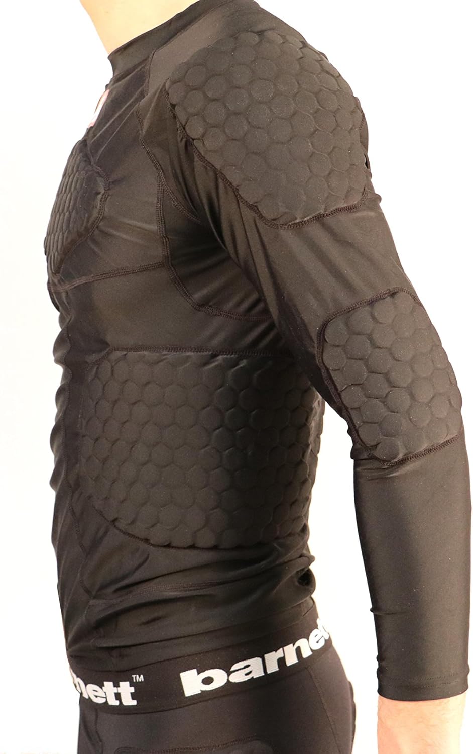 BARNETT FS-08 Compression T-Shirt, Long Sleeves, 5-Pad Integrated Protection for Football Baseball Youth & Adult Sizes