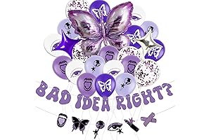 Olivia Rodrigo Party Decorations, Purple White Printed Latex Balloons