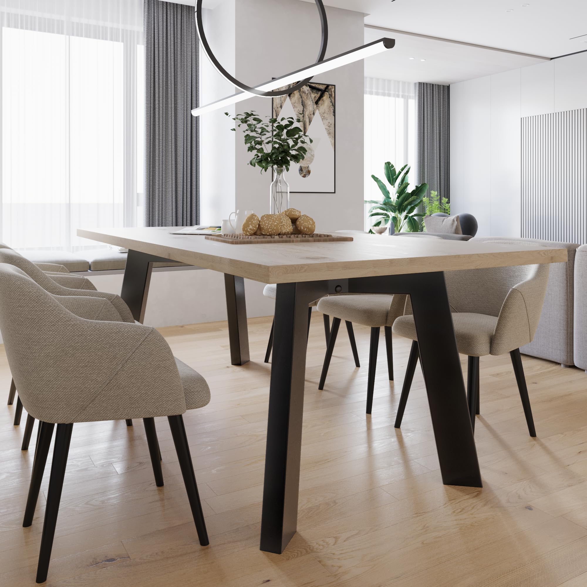 Gambe Tavolo Metallo Acciaio Nero – Struttura Robusta Scrivania Esstisch Tavolino Design Industriale 160x80x72 cm