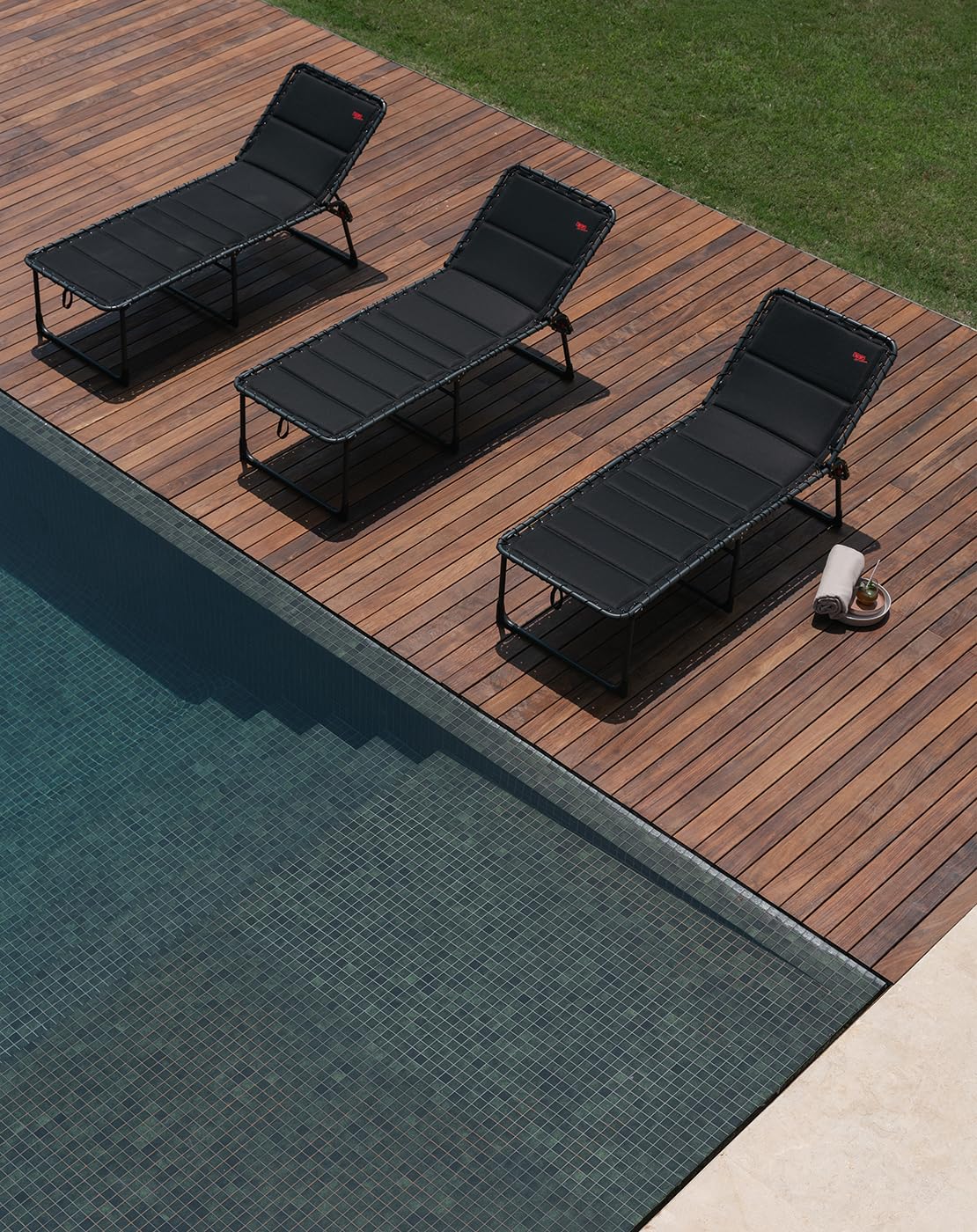 Crespo Sonnenliege Liegestuhl AL364 XL Air Deluxe Camping Garten Liege Alu 140kg schwarz