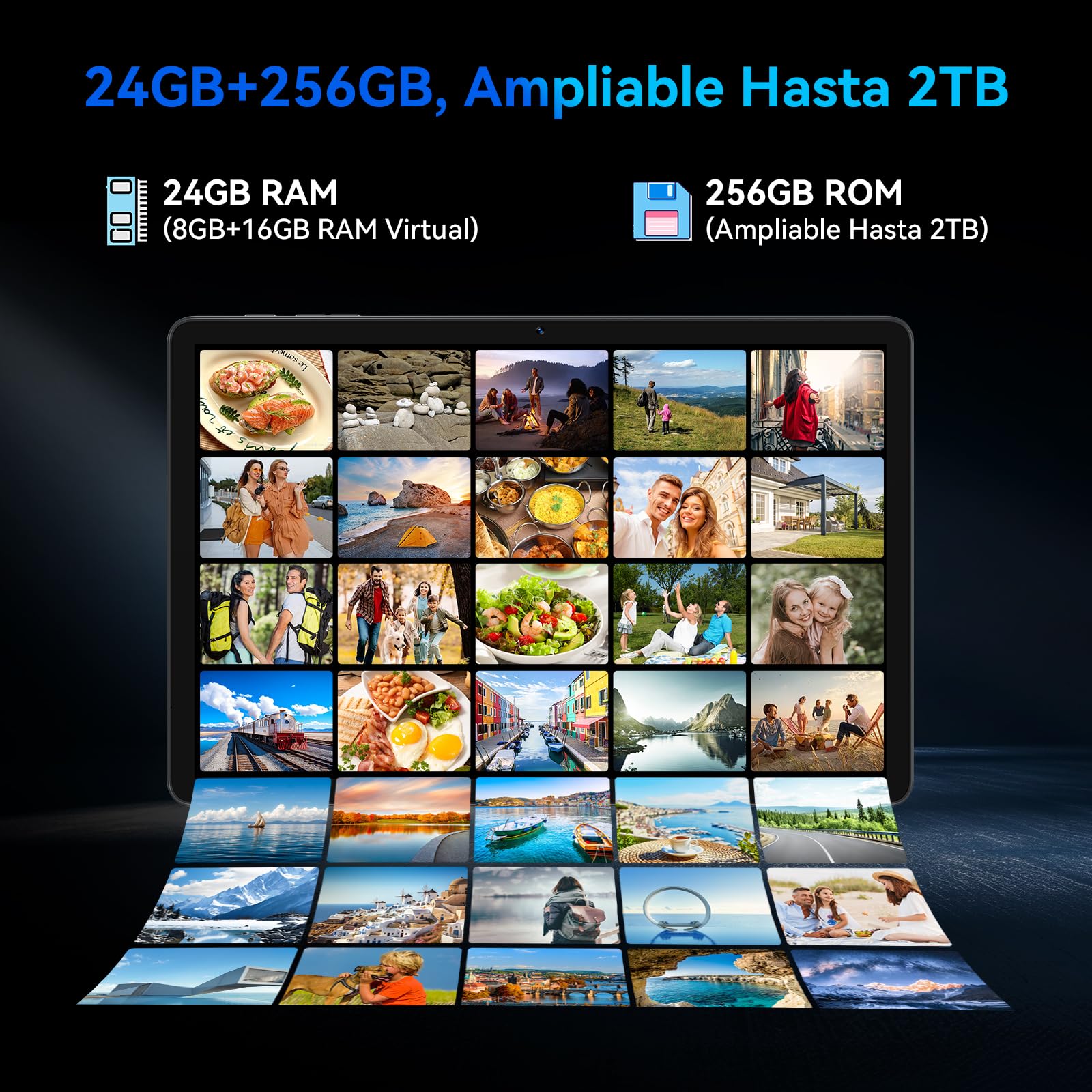 Android 16 Tablet 11 Pulgadas, 24 GB+256 GB (4 TB TF) | Tablet con Tarjeta SIM, 1920*1200 FHD+, 8000 mAh, 16 MP+8 MP, Gemini AI, Widevine L1, Face ID (4 Años de Garantía)