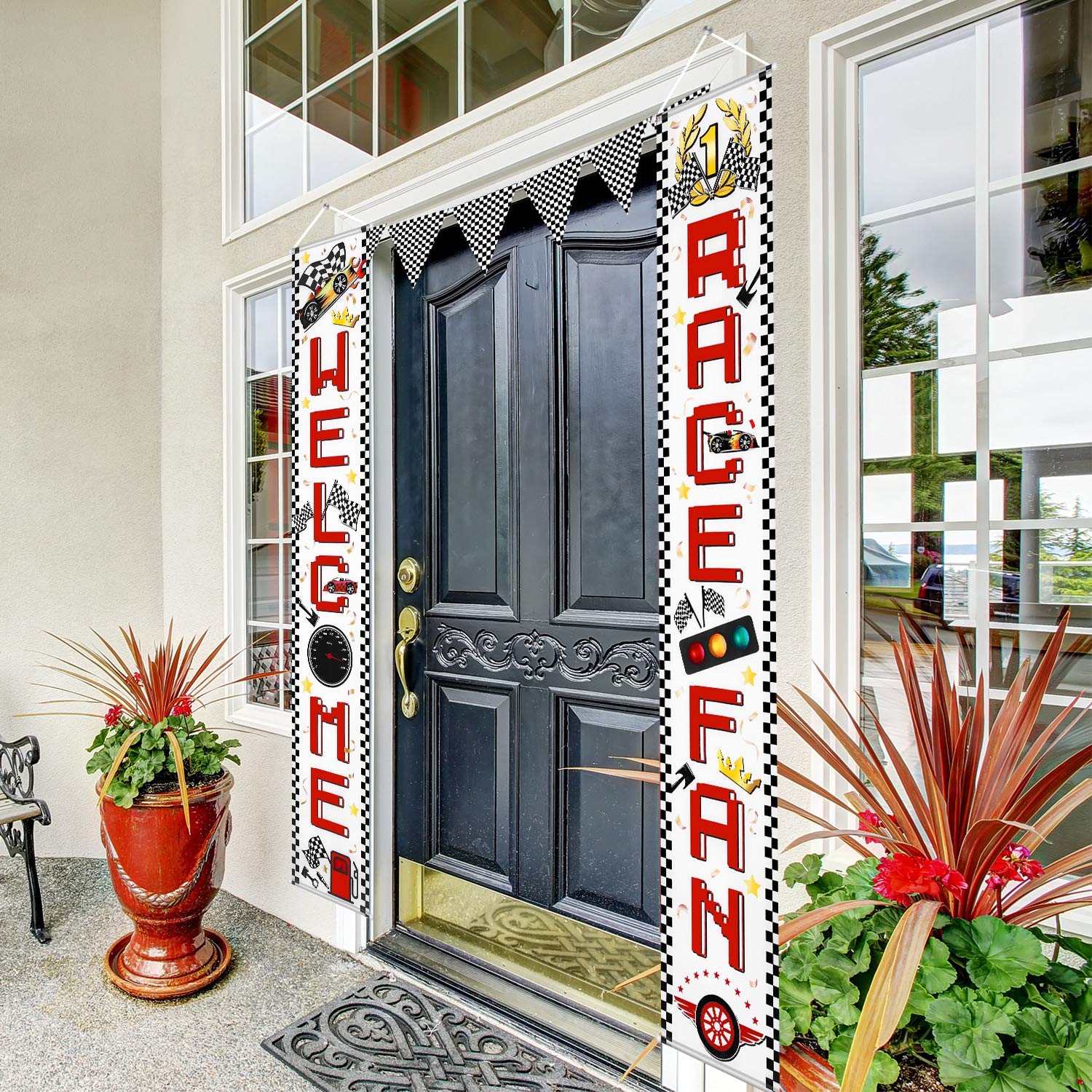 Enjoy Coca-Cola WELCOME RACE FANS Checkered Flag Paper Banner Poster 47 - View #3