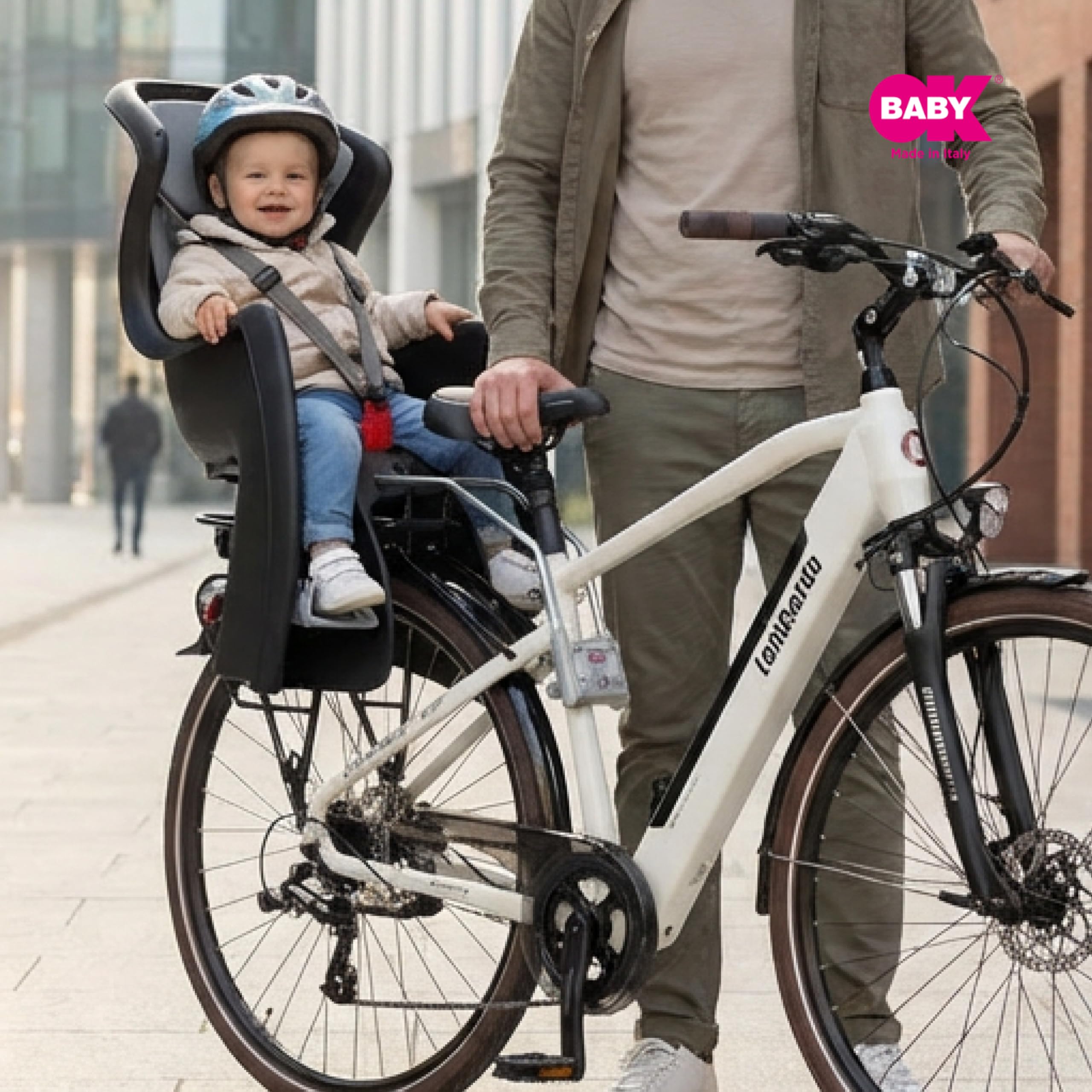 OKBABY Blocco di Fissaggio Bici per Seggiolini Posteriori Baby Shield Sirius 10+ Eggy