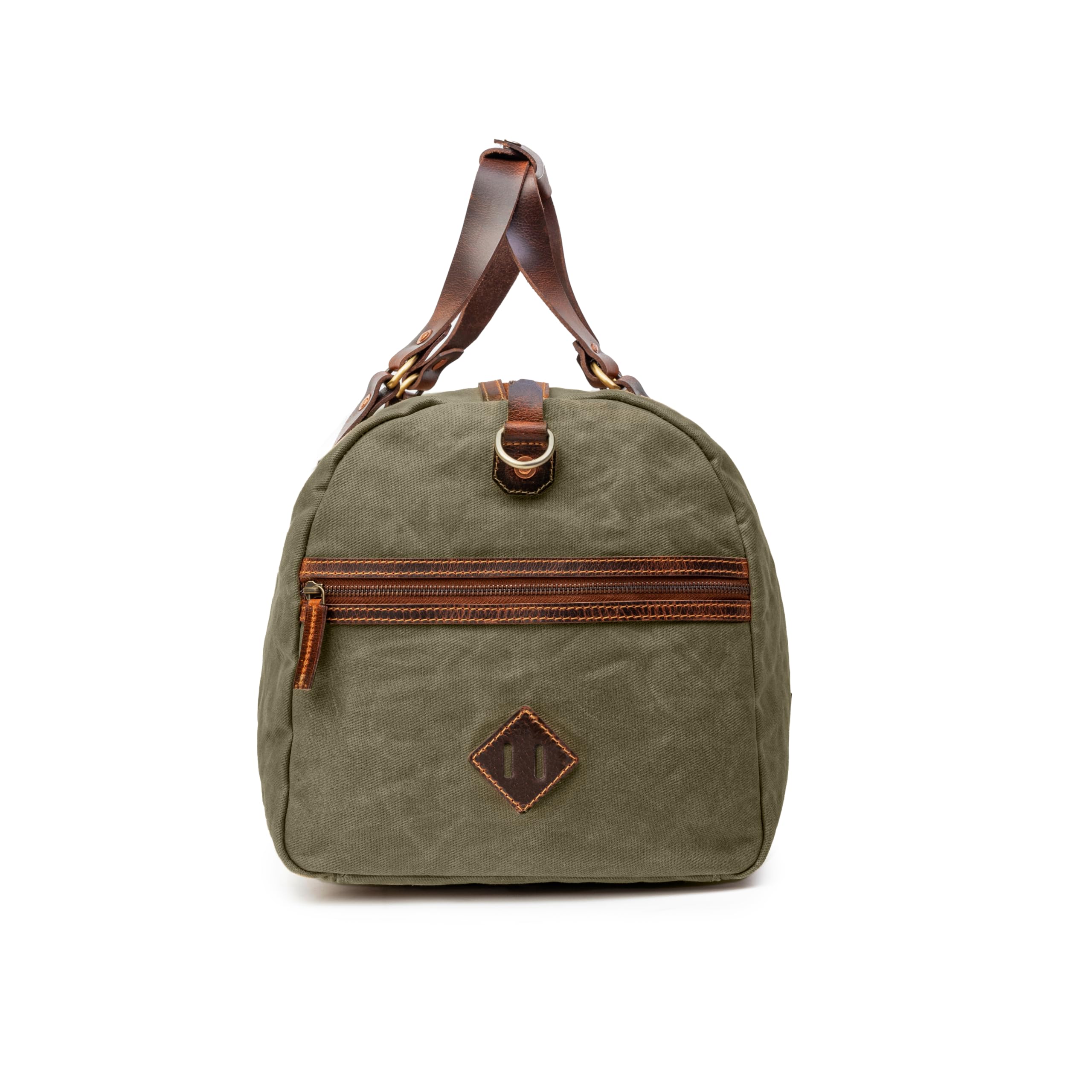 DRAKENSBERG Zestaw/2 woskowe płótno Weekender Cody & kosmetyczka Liam, Zielony las, Handgepäck 20 Zoll, Zabytkowe | 50 l, skóra bawola, męska, wodoodporna, wytrzymała, ręcznie wykonana, Heritage