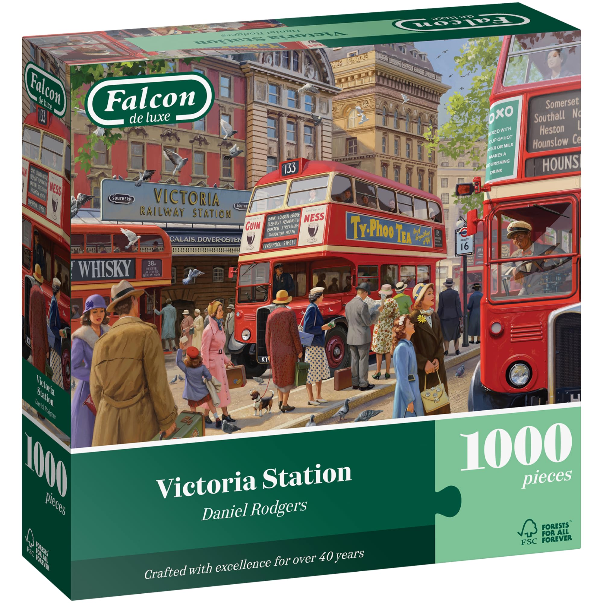 Falcon Victoria Station - 1000 Piece Jigsaw Puzzle for Adults - Beautifully Illustrated 1000Pc Adult Puzzles, Fun Activity for at Home, Jigsaws for Rainy Days & Birthdays - Jumbo