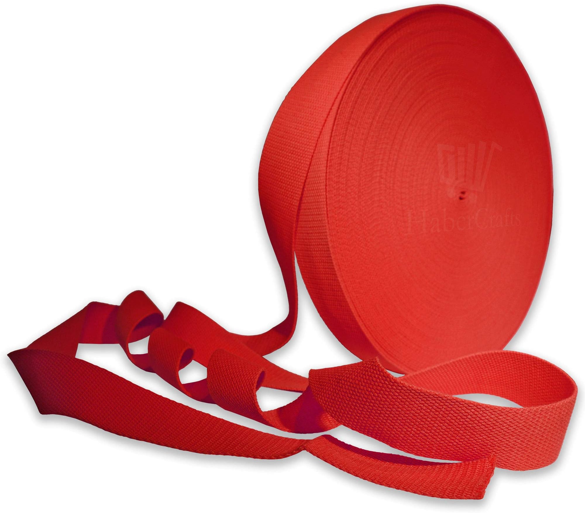 HabercraftsHaberCrafts 25mm Width Cotton Webbing (3 Meters, Red)