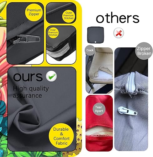 Miniatura 5 de ClawsCover Juego de 8 fundas de repuesto para asientos y respaldos para exteriores, 4 piezas, mimbre de 4 plazas, muebles de patio, sofá modular con