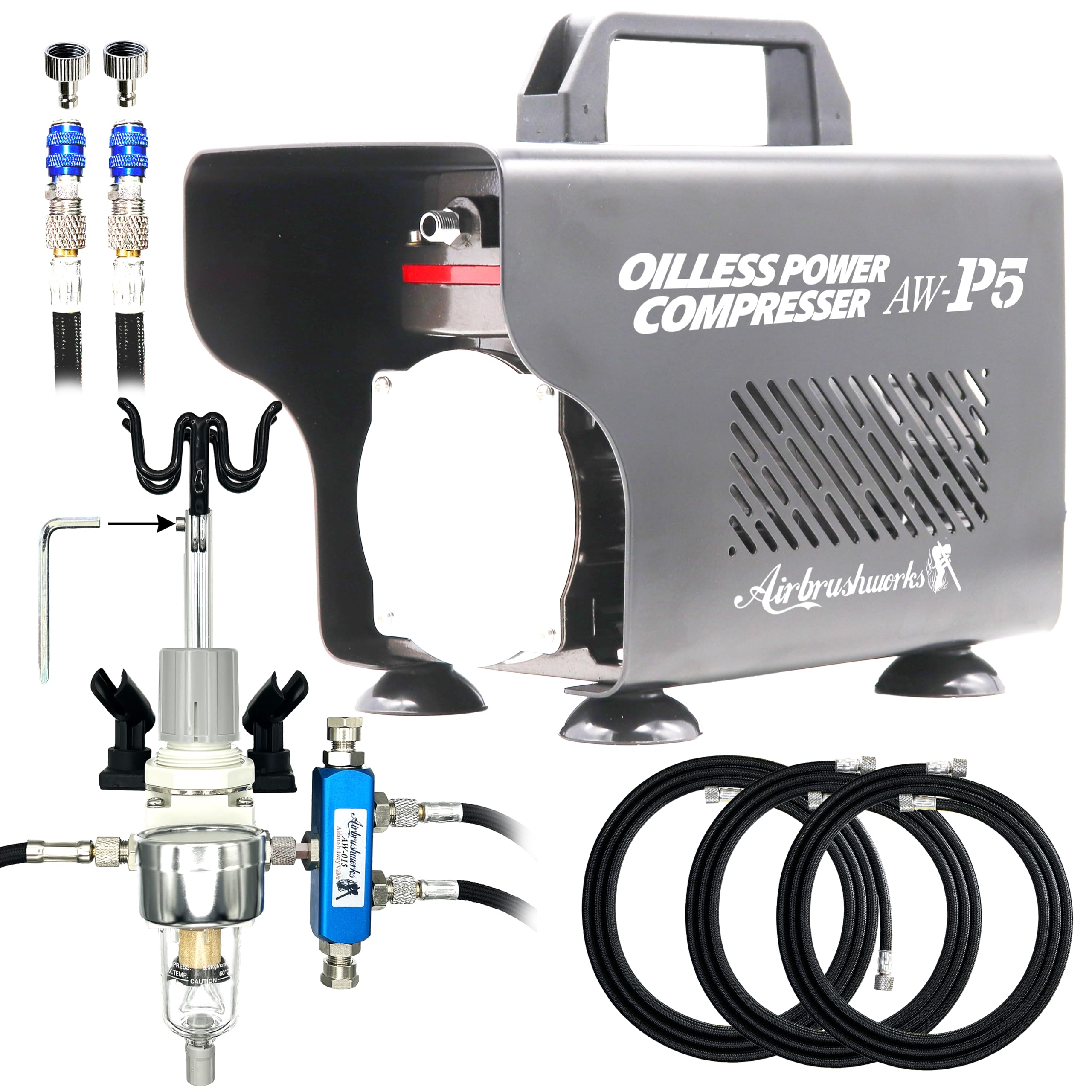【新品】エアブラシ パワーコンプレッサー システム AW-P5 2本同時使用可能 Amazon.co.jp: 【エアブラシワークス】プロ監修 エアブラシ