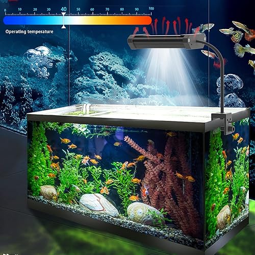 Miniatura 4 de Lominie Luz de acuario plantada, temporizador de 4 canales, atenuador de intensidad de agua dulce, pequeña luz de tanque de peces de 6500 K con