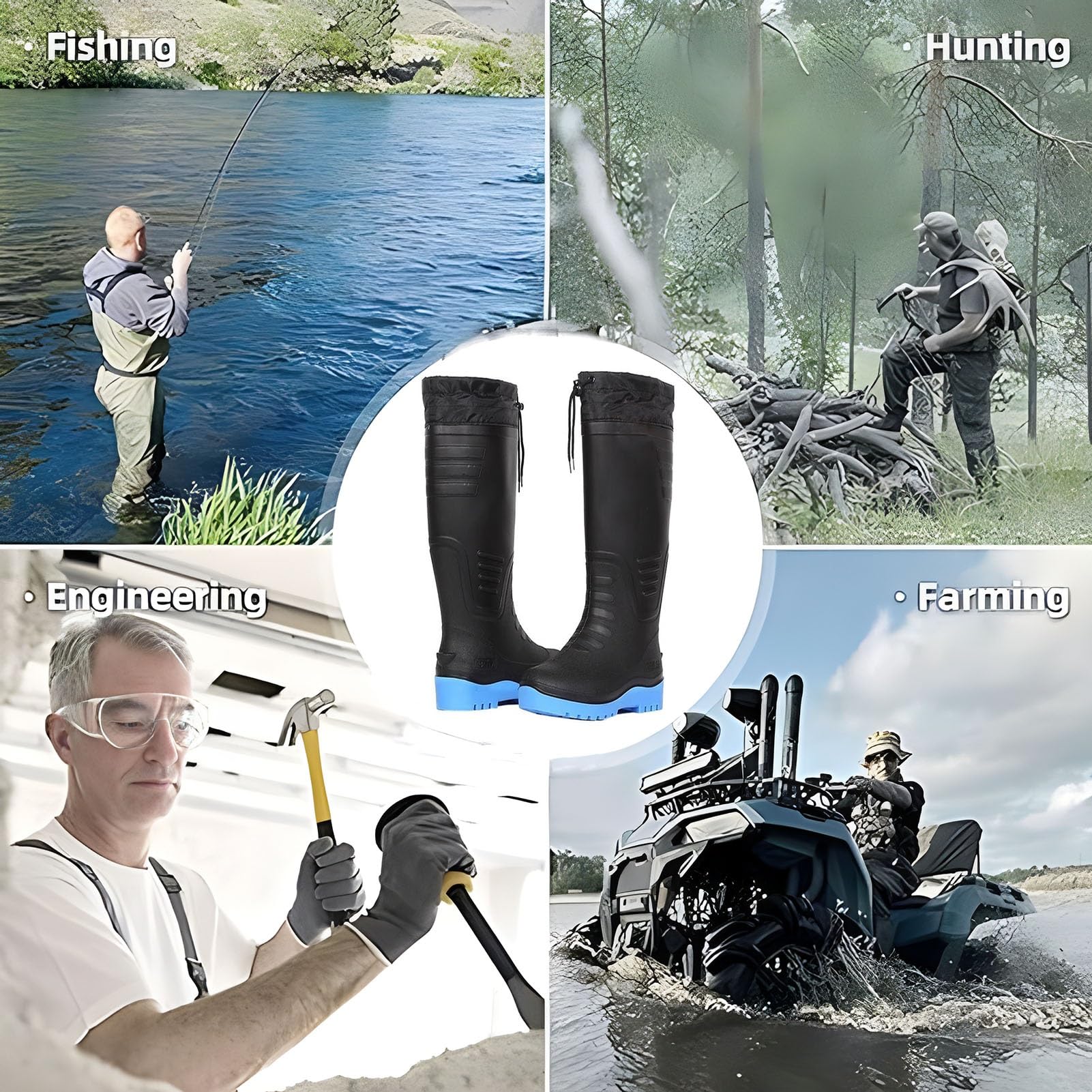 Waders hip Robusti Stivali da Pesca da Uomo, Comodi Stivali da Pesca Caldi E Morbidi Fatti Per Durare, Per La Caccia E La Pesca Nelle Paludi