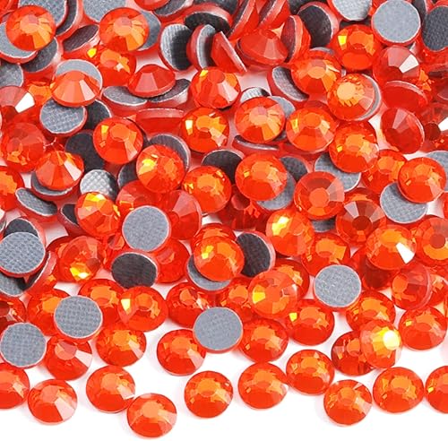 6000 diamantes de imitación termoadhesivos a granel, diamantes de imitación naranjas para ropa de manualidades, cristales termoadhesivos para