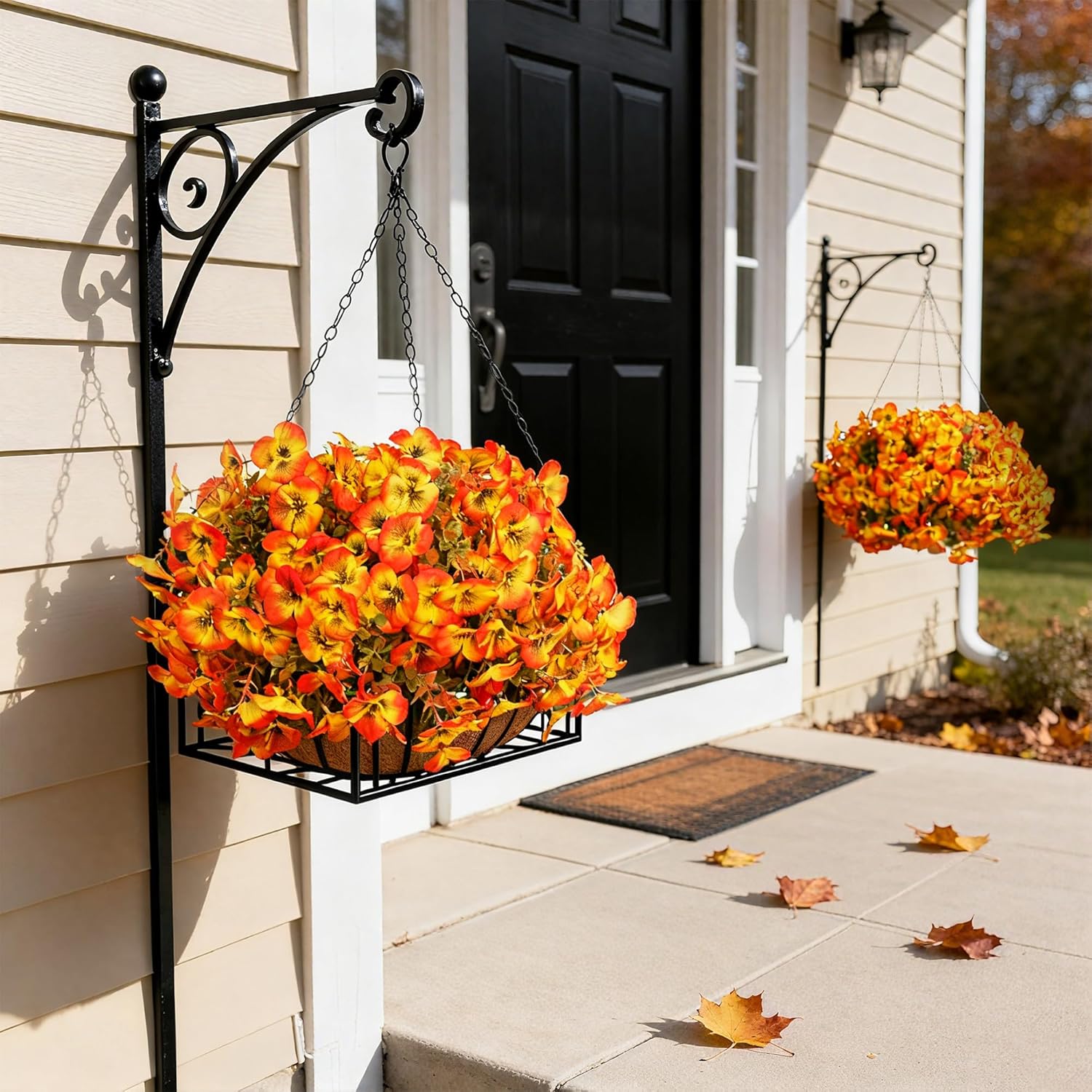 Artificial Flowers Fake Fall Plants for Outside Winter Chrsitmas Decoration, 12 Bundles Silk Fall Mums with Eucalyptus Leaves Fake Plants for Autumn Porch and Home Patio Yard Weeding Decor - Image 6