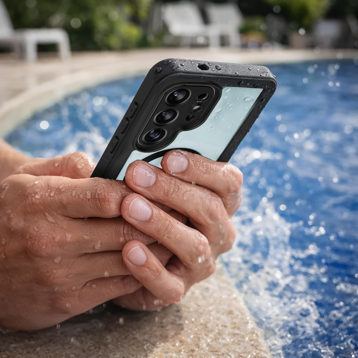 ENCASED Waterproof Case Designed for Samsung Galaxy S26 Ultra (IP68) Full Body Protective Phone Case with Screen Protector Built-in and MagSafe Compatible (Clear/Black)