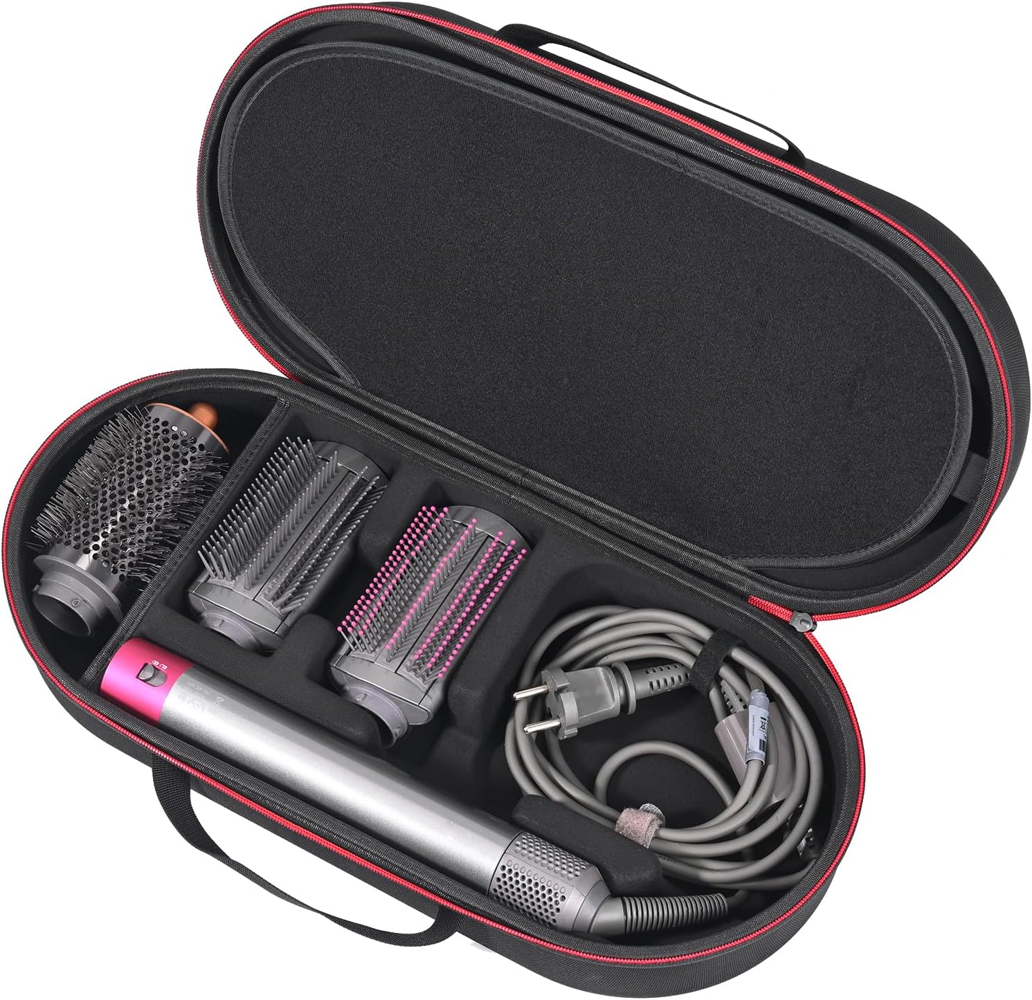 RLSOCO Hard Case for Dyson Airwrap i.d. Multi-Styler and Dryer - Fits 4pcs Long Barrels or Short Barrels - Black (Case Only,Hair Styler is not Included)