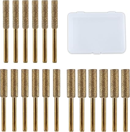 5-Piece Diamond Chainsaw Sharpening File Burr Set - 7/32" Size For Rotary Tools