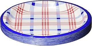Summer Block Party Plaid Round Plates | 7