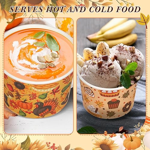 Miniatura 9 de 300 tazas desechables de 8 onzas para refrigerios de Halloween, cuencos de postre, tazas de calabaza, vasos de papel de esqueleto, tazas de helado