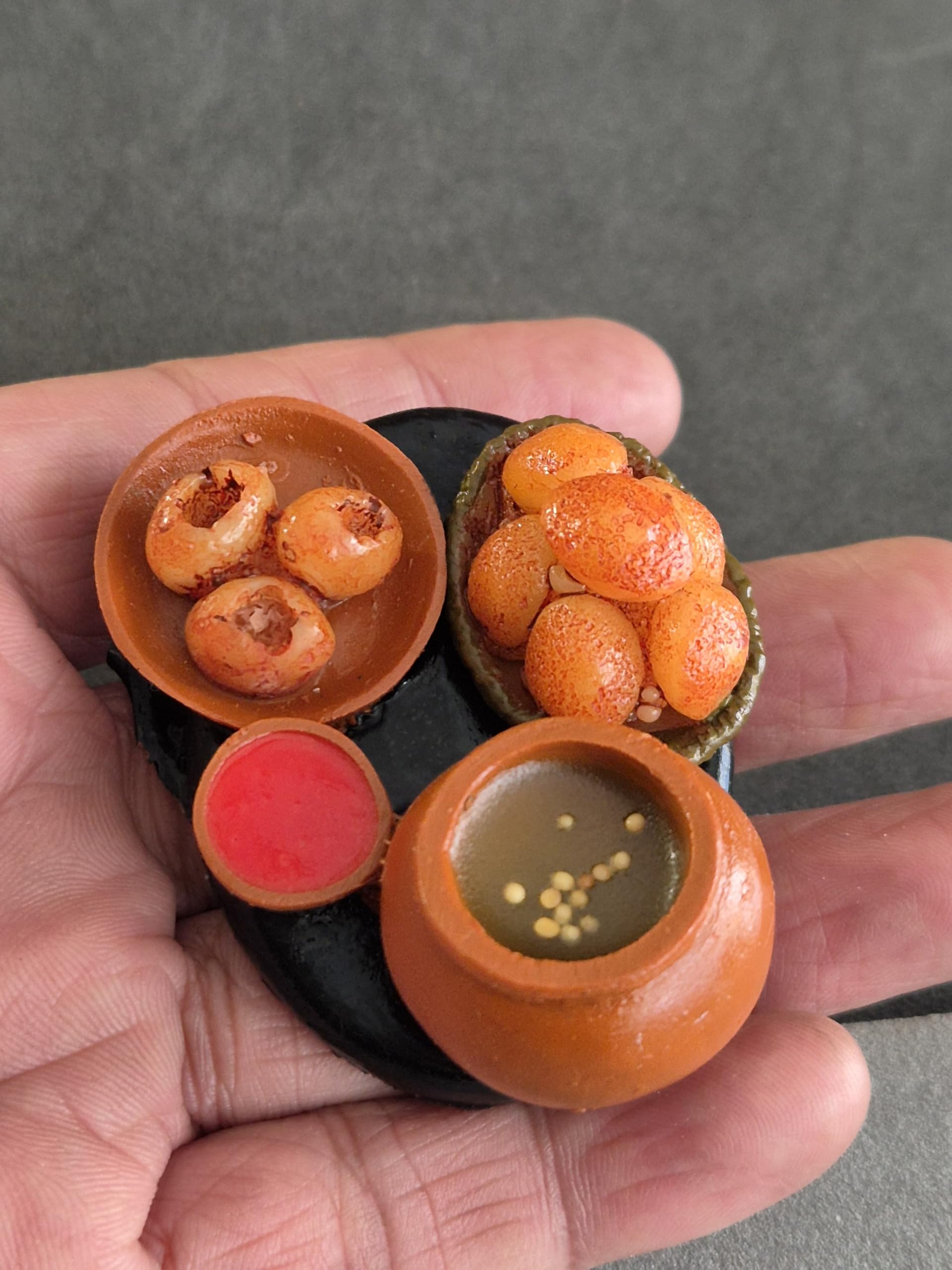 DT DECTONE Golgappe Lovers Fridge Magnet Miniature Food 3D Fridge Magnet Best Souvenir Gift 100% Made in India 2