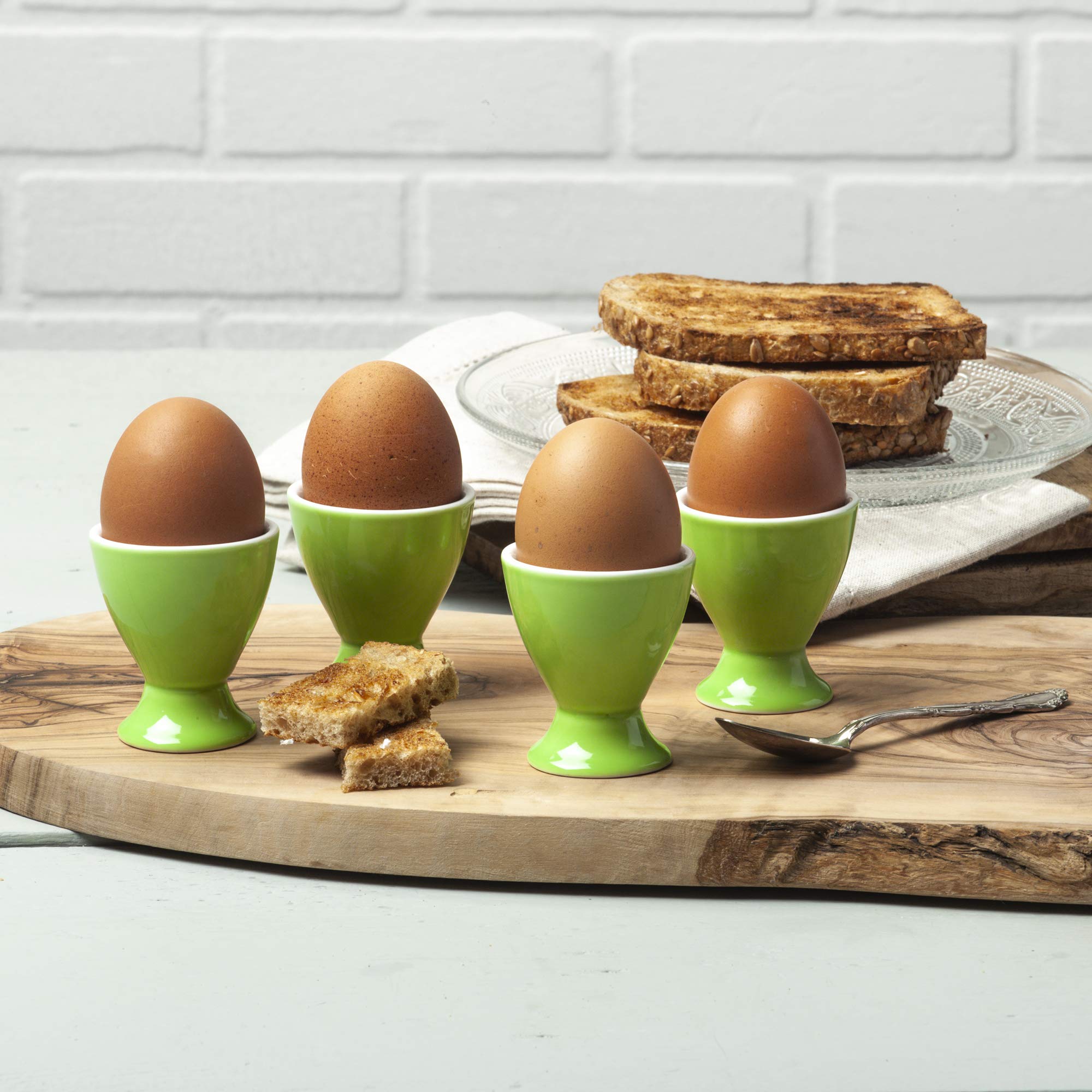 WM Bartleet & Sons 1750 TSET95 Traditional Porcelain Set of 4 Single Egg Cups - Green - Image 4