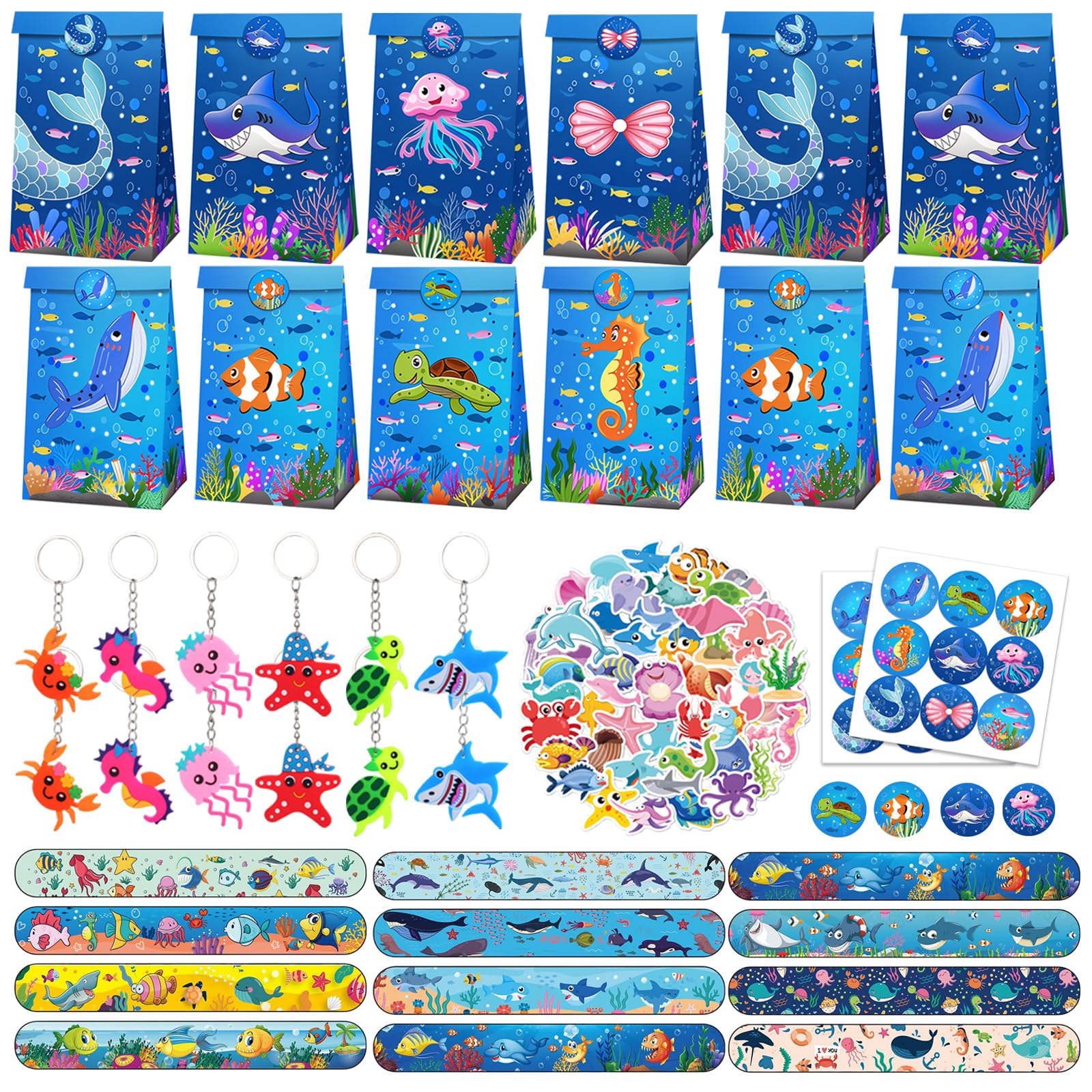 1000 Adesivi animali rotondi, 16 disegni Adorabili animali marini Adesivi di ricompensa dell'insegnante per la decorazione della festa in classe dei bambini con linea di perforazione (2.5cm ciascuno