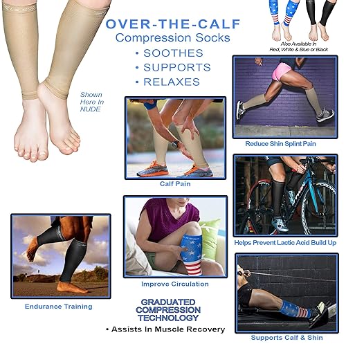 Miniatura 7 de LxsGo Calcetines de compresión para mujer y hombre para enfermeras correr calcetines de compresión para piernas