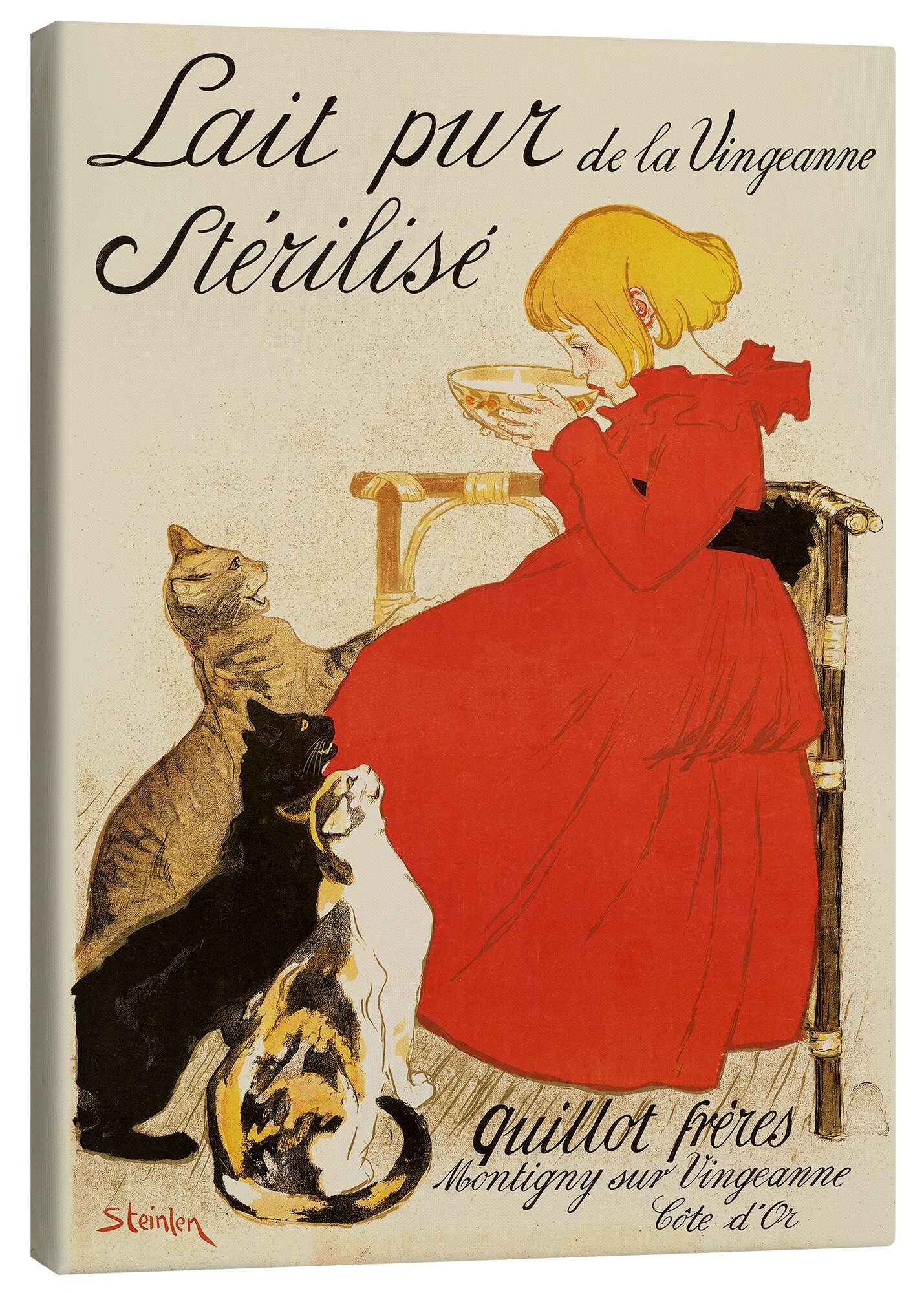 Posterlounge Lait pur stérilisé de la Vingeanne Leinwandbild