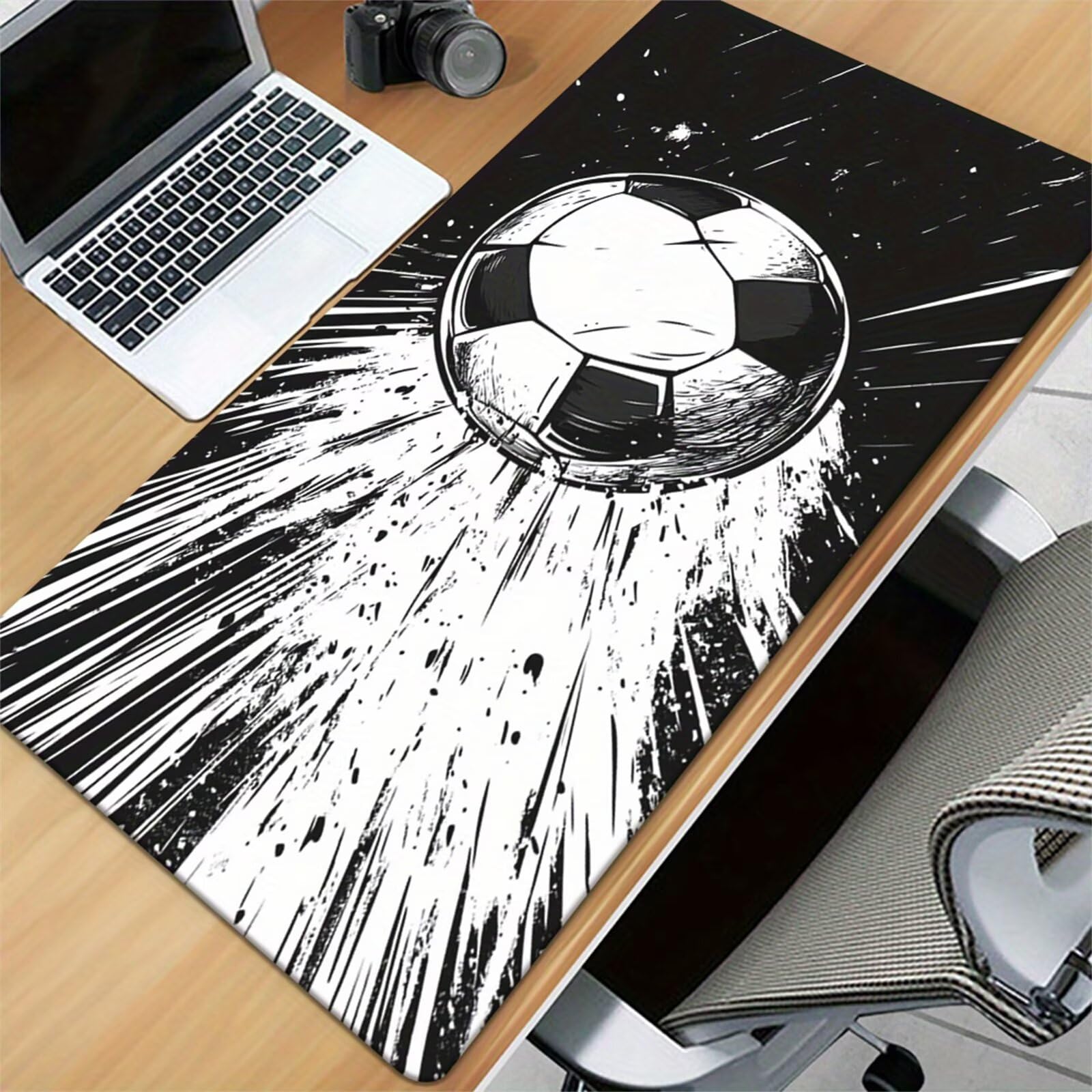 Tappetino Mouse da Gioco 1000x500x3mm, Calcio Bianconero Mouse Pad XXL ad Alta Precisione e Velocità, Base in Gomma Antiscivolo Ultra-Grip, Tappetino per Scrivania Tastiera e PC