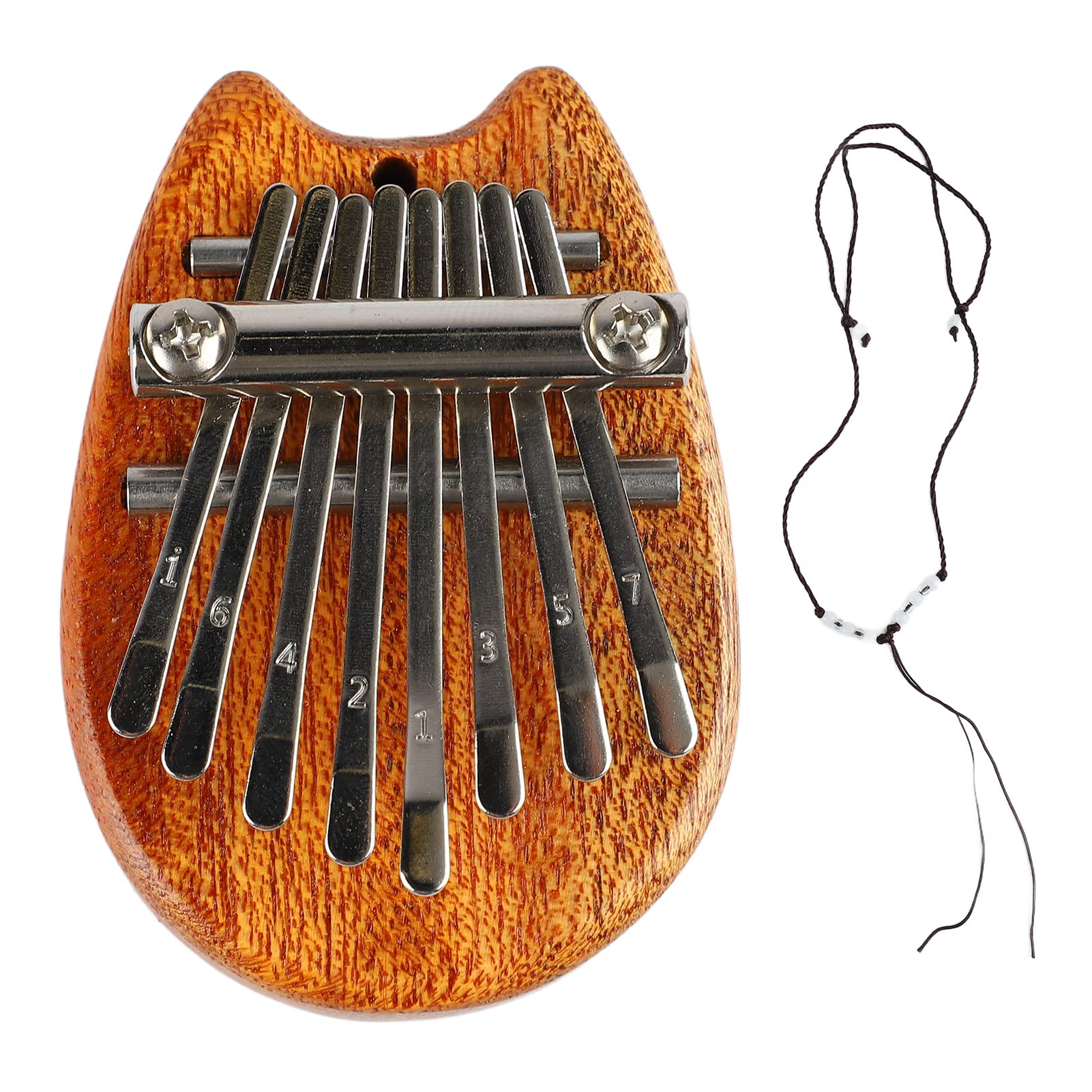 Mini Kalimba 8 Kluczowy Kciuk Fortepianowy Drewniany Instrument Muzyczny dla Dzieci z smyczyą, Mini Kalimba Kciuk Pianinowy dzieć