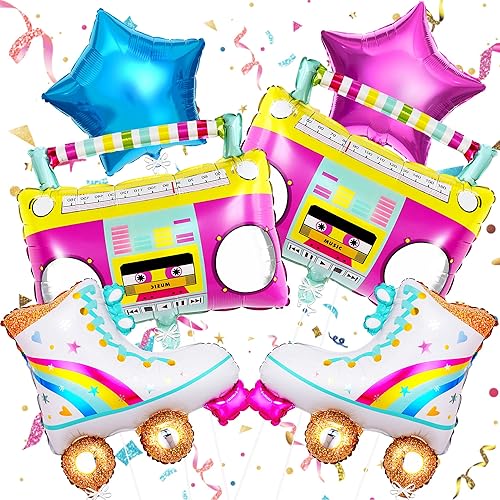 KatchOn Juego de globos de patinaje de 22 pulgadas paquete de 8 globos de caja de boom Suministros de fiesta de patinaje para decoraciones de feliz