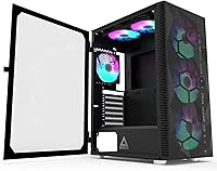 Vista 2 de Montech X3 Mesh, 6 ventiladores - 3X 140mm & 3X 120mm Ventiladores fijos con iluminación RGB, carcasa ATX de media torre para PC Gaming, USB 3.0