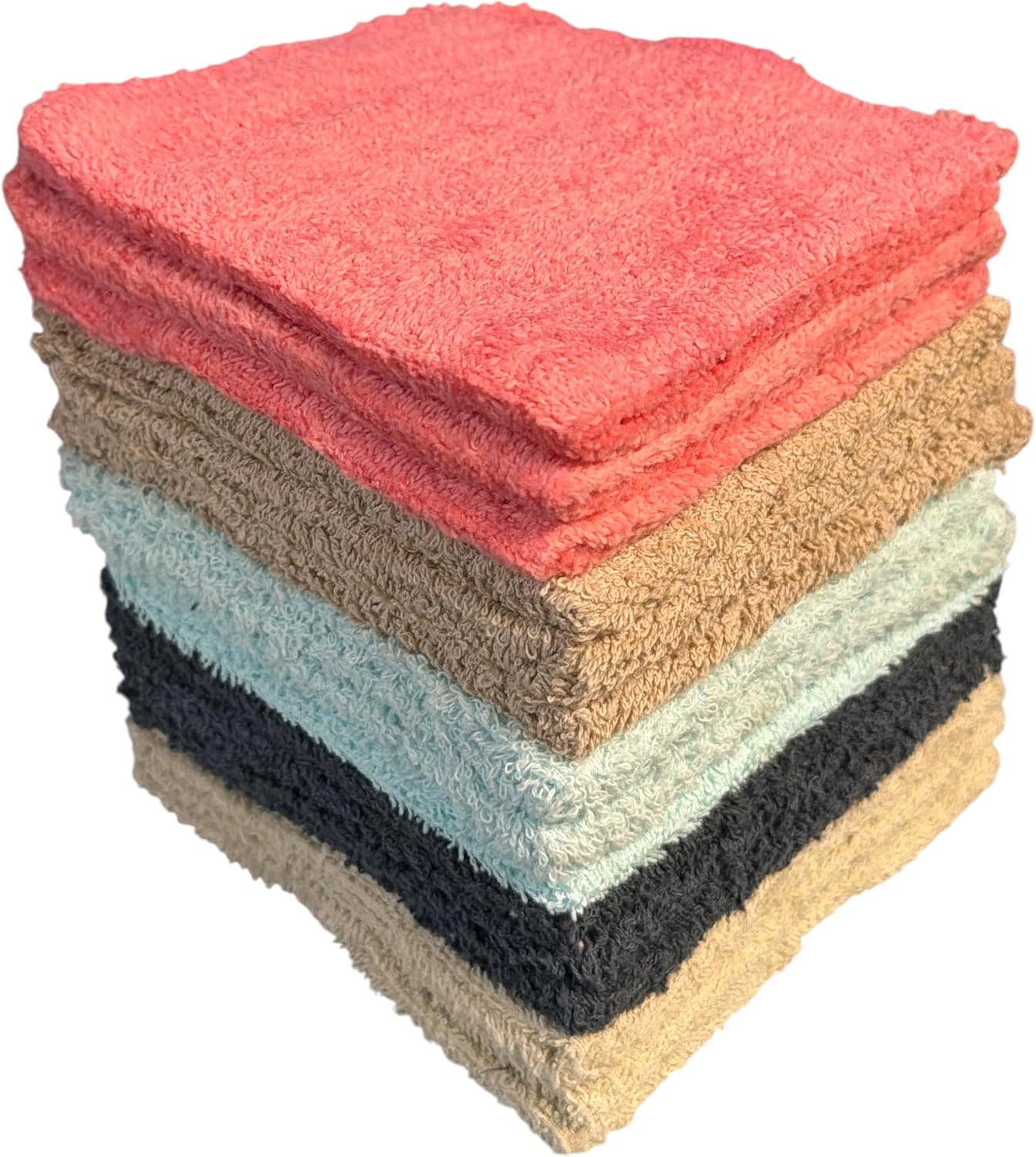 Washcloths 15 Pack, 100% Cotton Washcloths, Soft, Extra Absorbent Wash Cloths - Machine Washable, Size 11 X 11 inch.