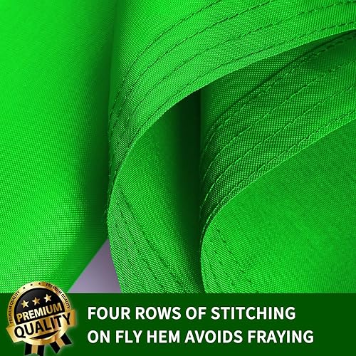 Miniatura 3 de XIFAN Bandera verde sólida de nailon de alta calidad de 3 x 5 para exteriores, banderas verdes lisas de nailon 210D de doble cara, la bandera de