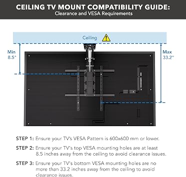 Mount-It! Motorized Ceiling TV Mount Silent Electric Flip Down TV Mount for 50-90 Screens, Retractable Drop Down Design, RF Remote, VESA Compatible, 88 lbs Capacity, Black