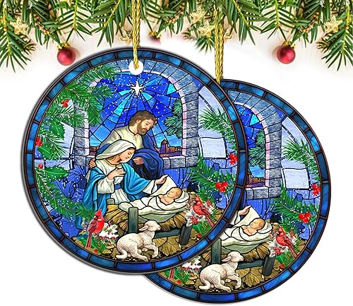 Miniatura 1 de Adornos de Navidad cristianos, adornos de Navidad cristiana para árbol de Navidad, adornos de Navidad de Jesús, decoración de árbol de Navidad,