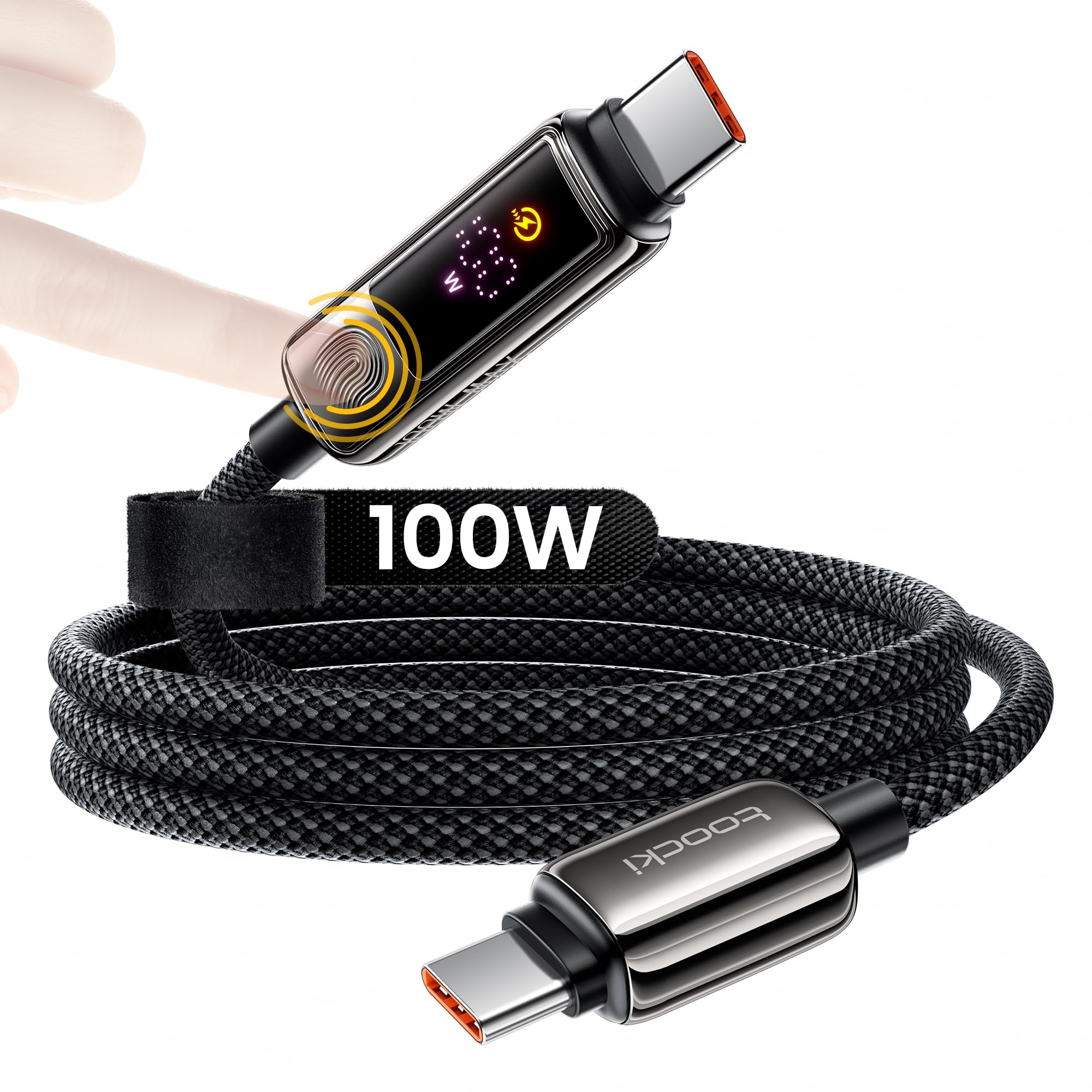 USB C to USB C Cable 6 6FT 100W PD Fast Charging with E-Marker Chip Nylon Braided Reinforced