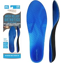 Copper Fit Arch Relief Orthotics Plantar Fasciitis, Flat Feet Adaptive, Comfortable Arch Support Low to High Arches Absorb Shock Insoles for Men and Women