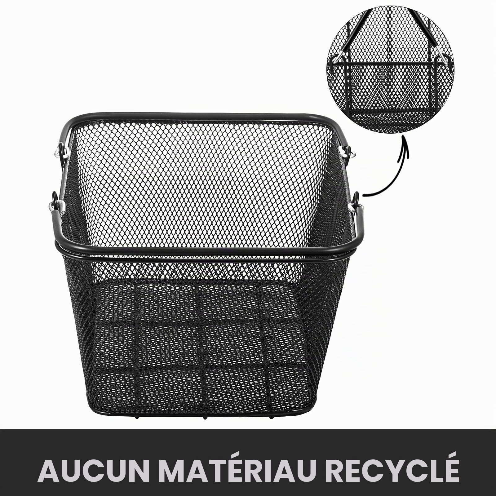 VEVOR Panier de Courses avec poignées, 12 pièces, paniers à Provision Portable en Fil métallique, 41x31x18 cm, Ensemble de paniers de Rangement pour supermarchés, magasins de détail, épicerie, Noir