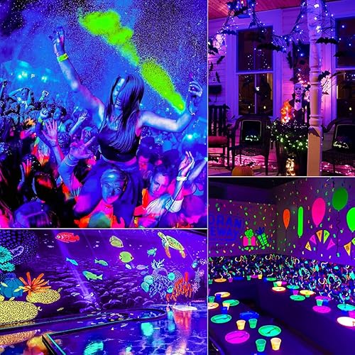 Miniatura 3 de MELPO Luz negra de 30 W LED de luz negra para exteriores para fiesta brillante, decoración de Halloween, pintura corporal, póster fluorescente,