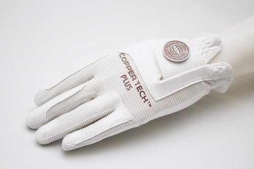 Copper Tech Guantes de golf para mujer Plus que se usan en la mano izquierda para el golfista diestro