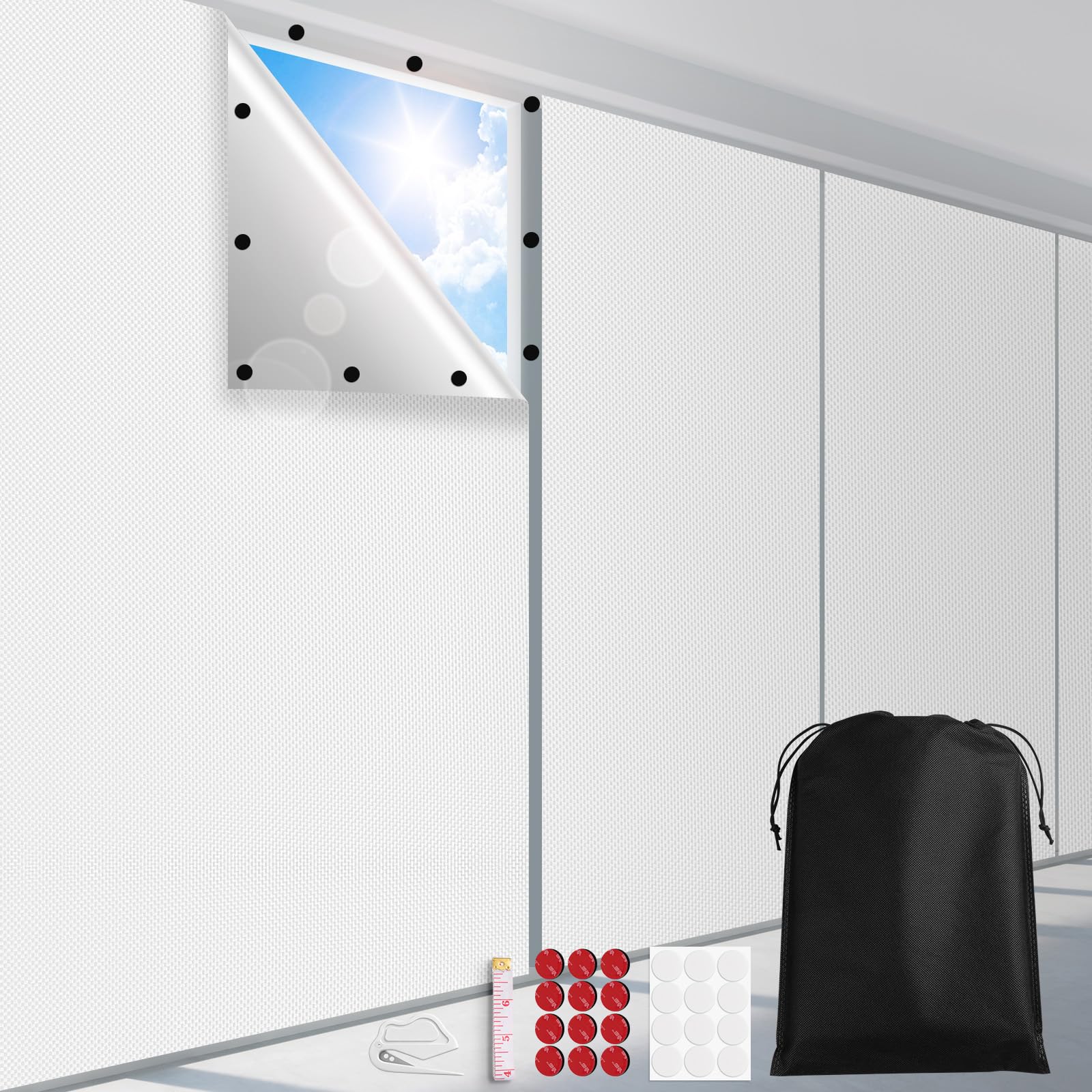 FADOTY 100% Blackout Curtains, 57"x 79" Portable Black Out Window Cover