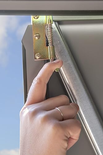 Miniatura 12 de Scotts Armario de almacenamiento de jardín de 6 x 3 x 6 pies, kit compacto de cobertizo de metal con cerradura para patio trasero, patio y césped